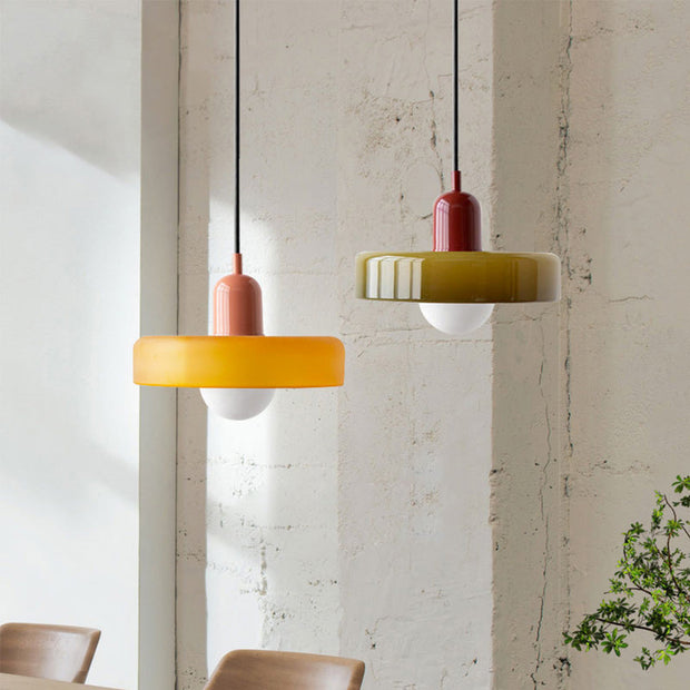 Pendant Light in Colored Glass