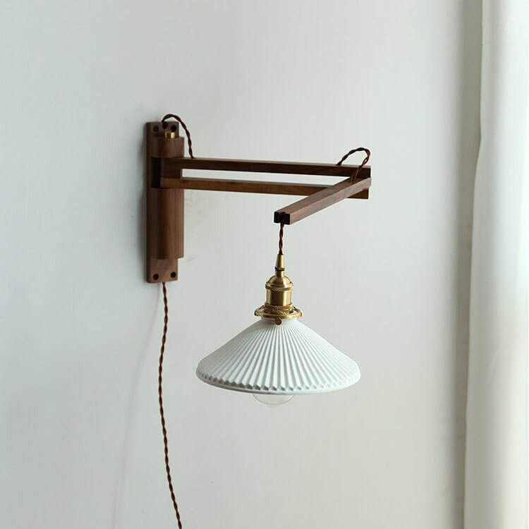 Nordic Ceramic Wall Lamp with Pull Switch – Modern Copper Wall Sconce