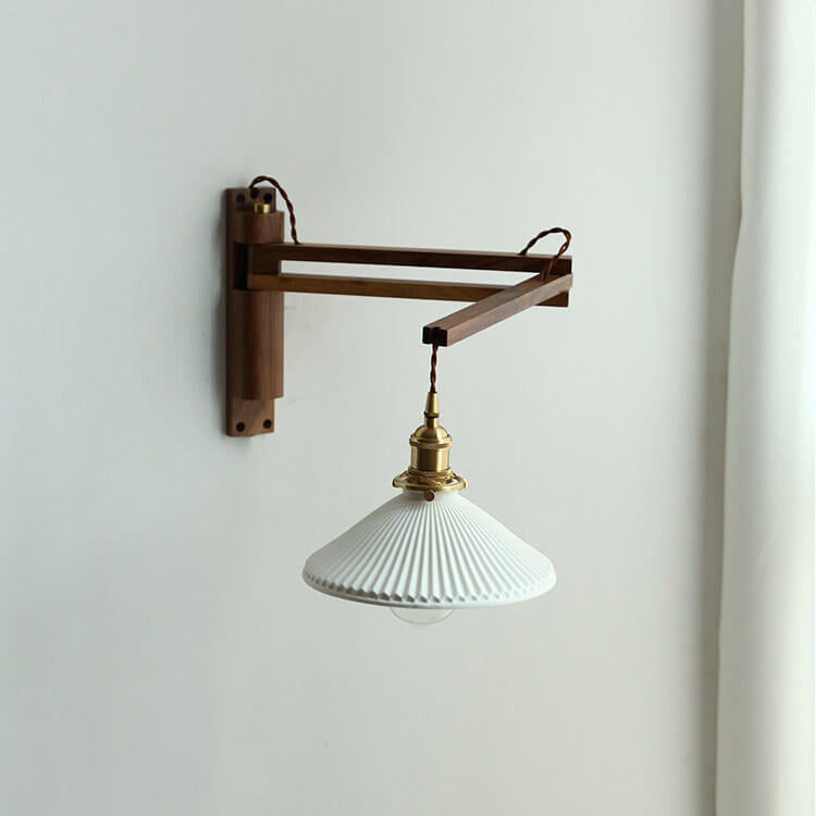 Nordic Ceramic Wall Lamp with Pull Switch – Modern Copper Wall Sconce