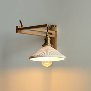 Nordic Ceramic Wall Lamp with Pull Switch – Modern Copper Wall Sconce