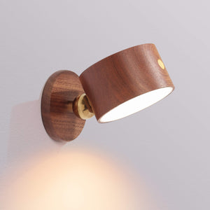 Rechargeable LED Bedside Lamp – Touch Dimmable Wooden Wall Light