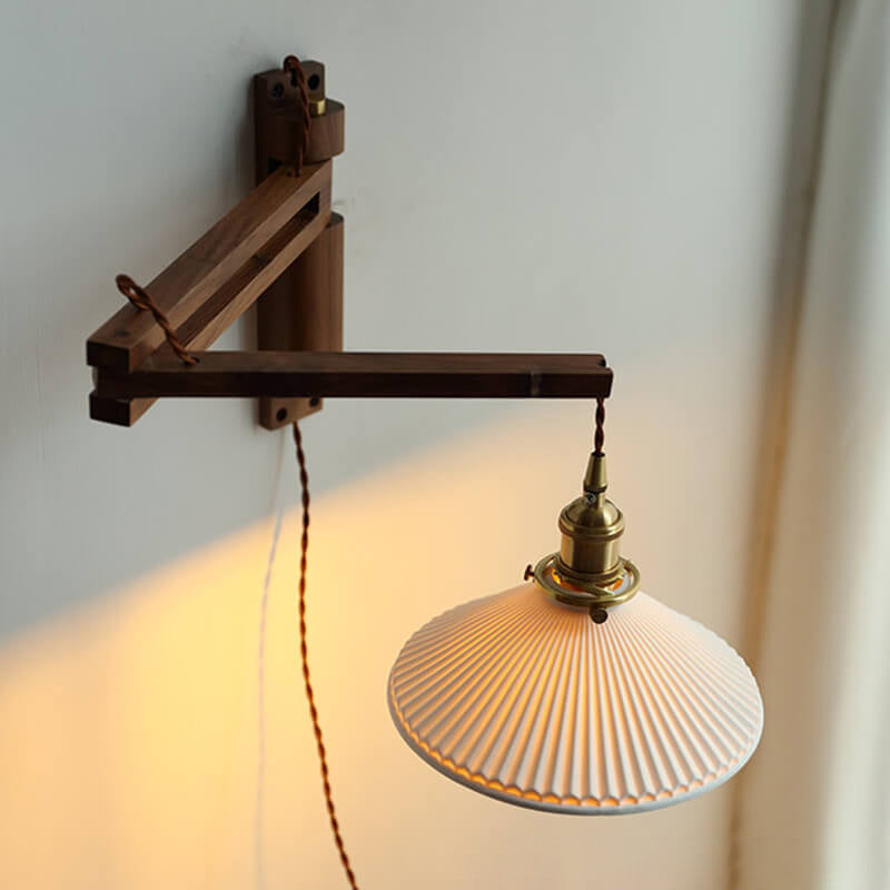 Nordic Ceramic Wall Lamp with Pull Switch – Modern Copper Wall Sconce