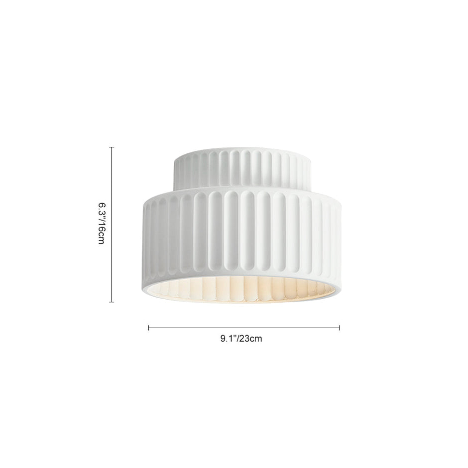Ceiling Light Cream Style Vintage Drum Semi Flush Mount