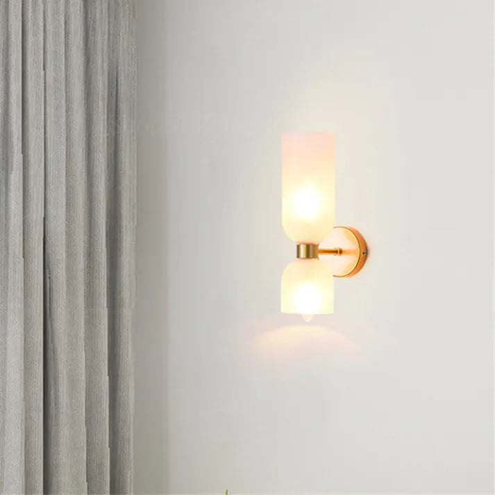 Modern Glass Wall Lamp – Dual LED Light Fixture for Hallways and Bedrooms