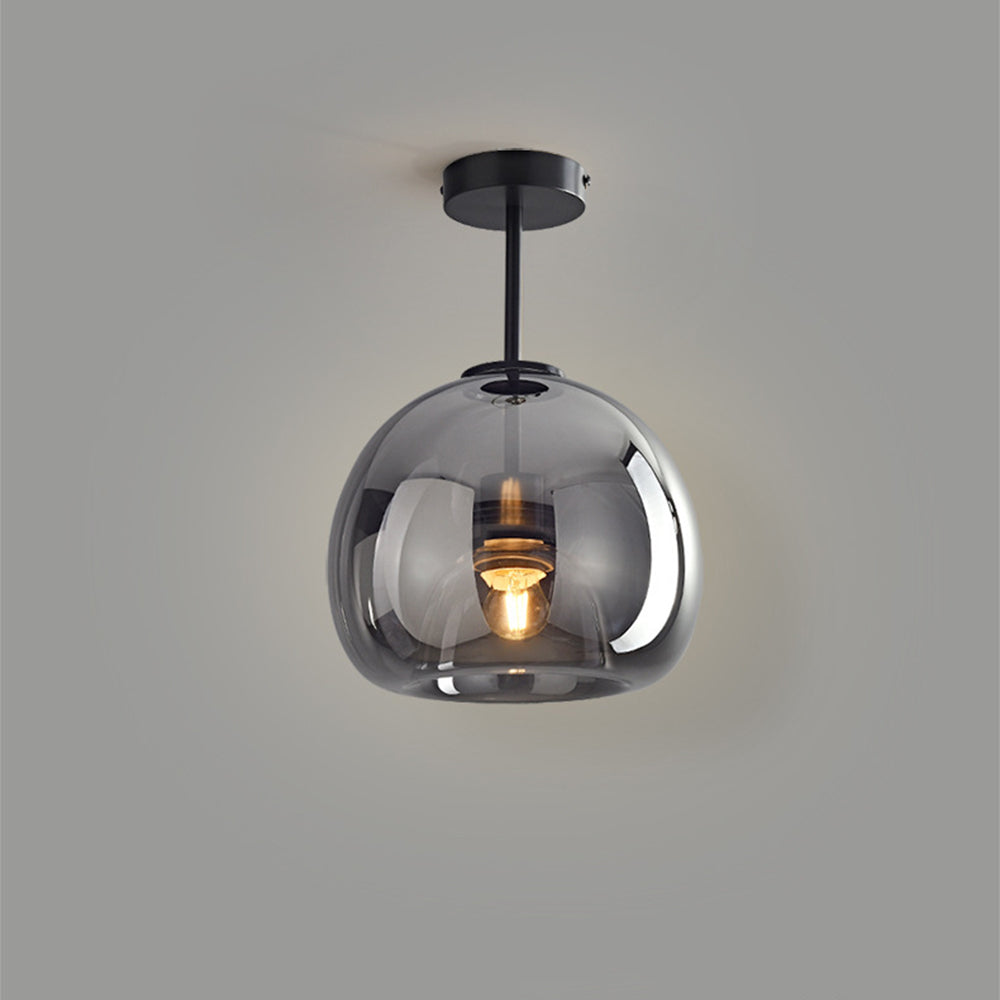 Modern Copper Glass Ceiling Light for Hallways and Living Rooms