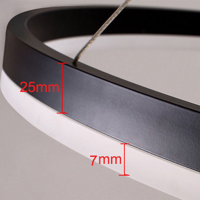 Modern Pendant Light Tir-Circle, Black/Gold/Coffee, Metal