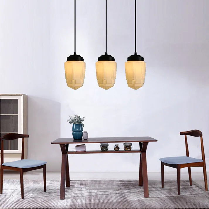 Vintage White Milk Glass Pendant Light
