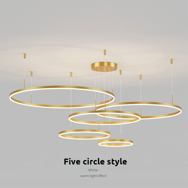 Modern Pendant Light Tir-Circle, Black/Gold/Coffee, Metal