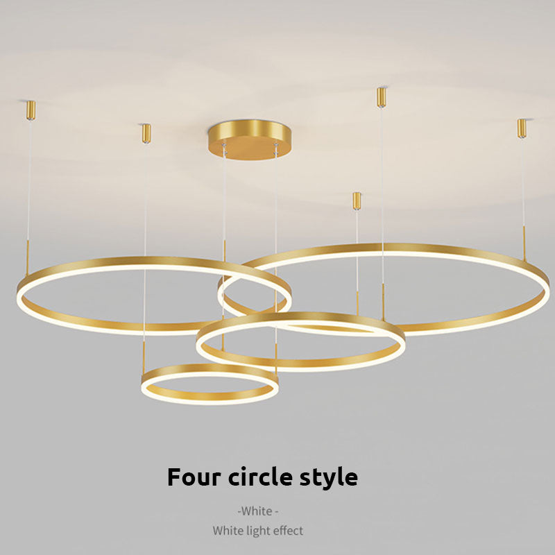 Modern Pendant Light Tir-Circle, Black/Gold/Coffee, Metal
