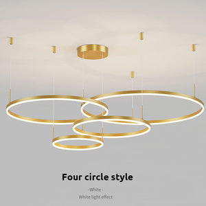 Modern Pendant Light Tir-Circle, Black/Gold/Coffee, Metal
