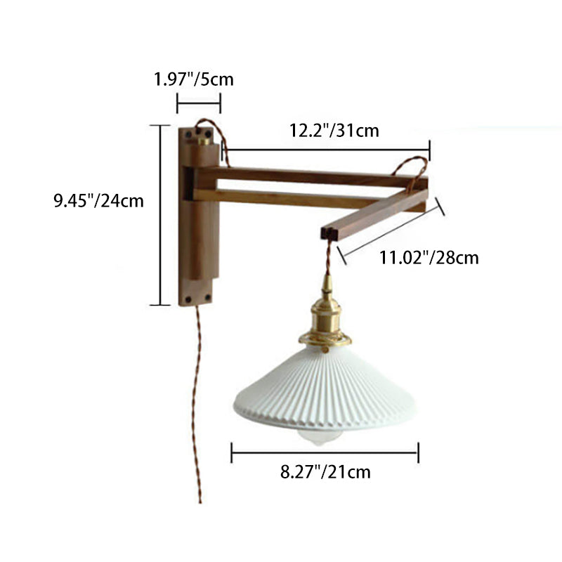 Nordic Ceramic Wall Lamp with Pull Switch – Modern Copper Wall Sconce