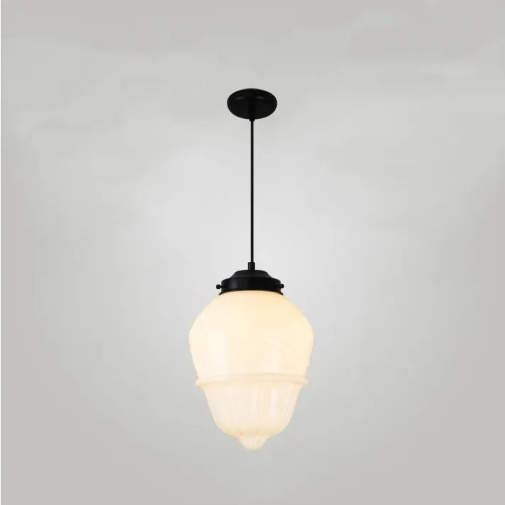 Vintage White Milk Glass Pendant Light