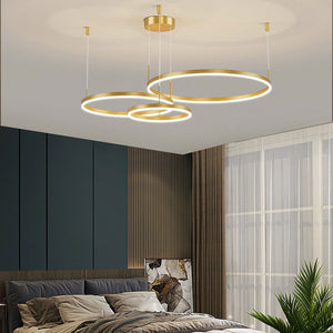 Modern Pendant Light Tir-Circle, Black/Gold/Coffee, Metal