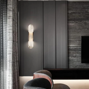 Marble LED Wall Light – Modern Oval Sconce with Energy-Saving Bulbs