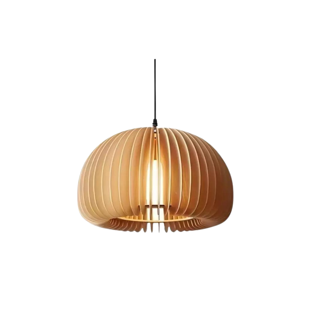 Wooden Pumpkin Pendant Light