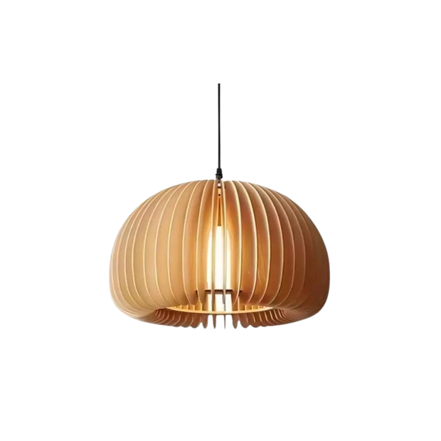 Wooden Pumpkin Pendant Light