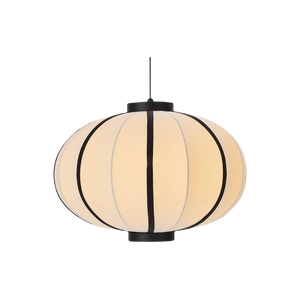 White Drum Shade Chandelier – Modern Fabric Pendant Light with Adjustable Wire
