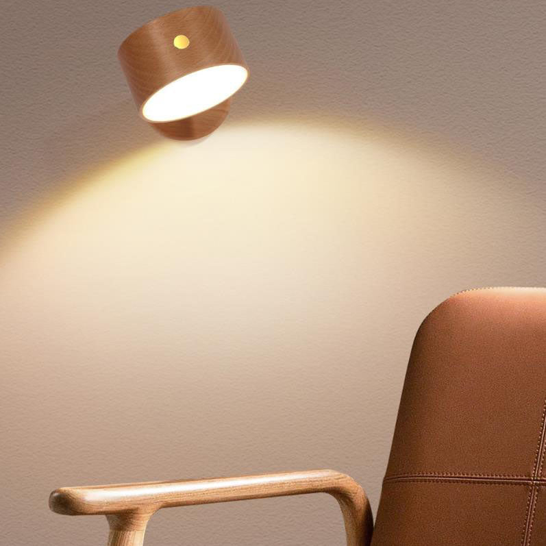 Rechargeable LED Bedside Lamp – Touch Dimmable Wooden Wall Light