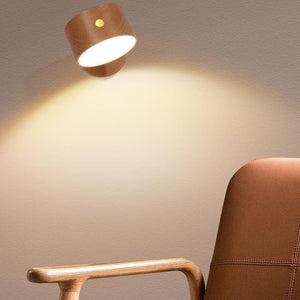 Rechargeable LED Bedside Lamp – Touch Dimmable Wooden Wall Light
