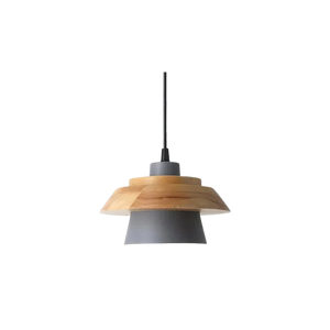 Rustic Modern Pendant Lamp – Metal & Wood Hanging Ceiling Light