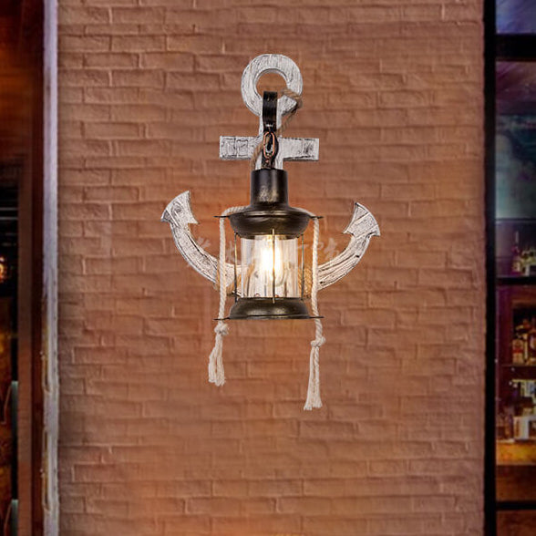 Vintage-Inspired Wall Lamp – Steampunk Wood and Metal Design