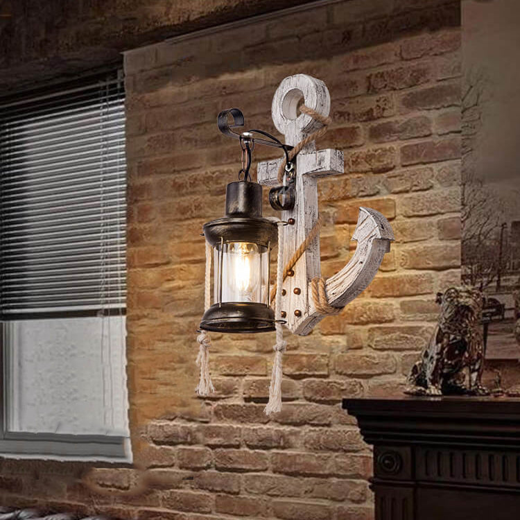 Vintage-Inspired Wall Lamp – Steampunk Wood and Metal Design