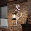 Vintage-Inspired Wall Lamp – Steampunk Wood and Metal Design