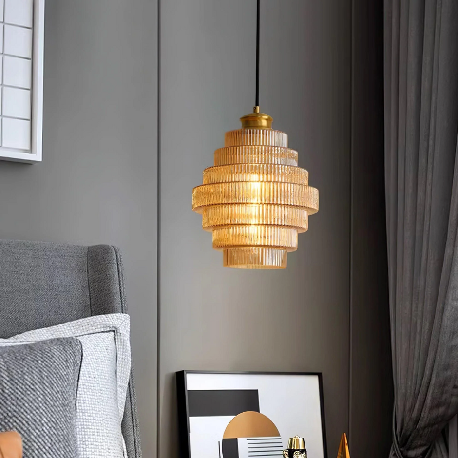Luxury Ceiling All Brass and Glass Chandelier