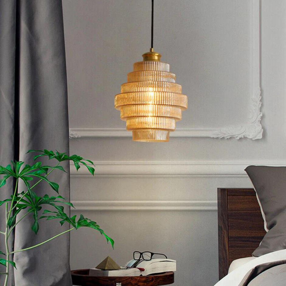 Luxury Ceiling All Brass and Glass Chandelier