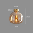 Modern Copper Glass Ceiling Light for Hallways and Living Rooms
