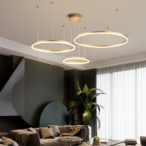 Modern Pendant Light Tir-Circle, Black/Gold/Coffee, Metal