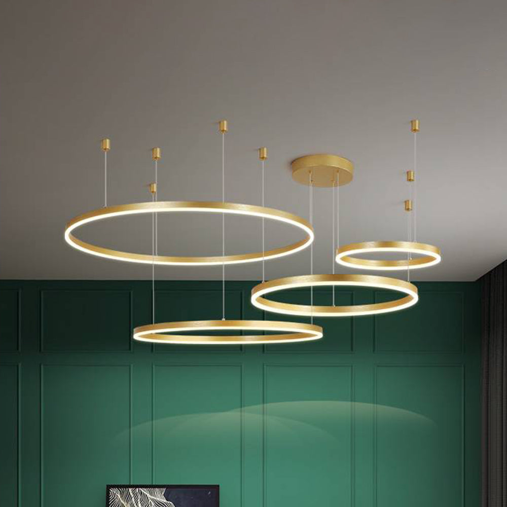 Modern Pendant Light Tir-Circle, Black/Gold/Coffee, Metal