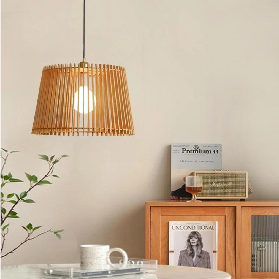 Bucket Wooden Pendant Light