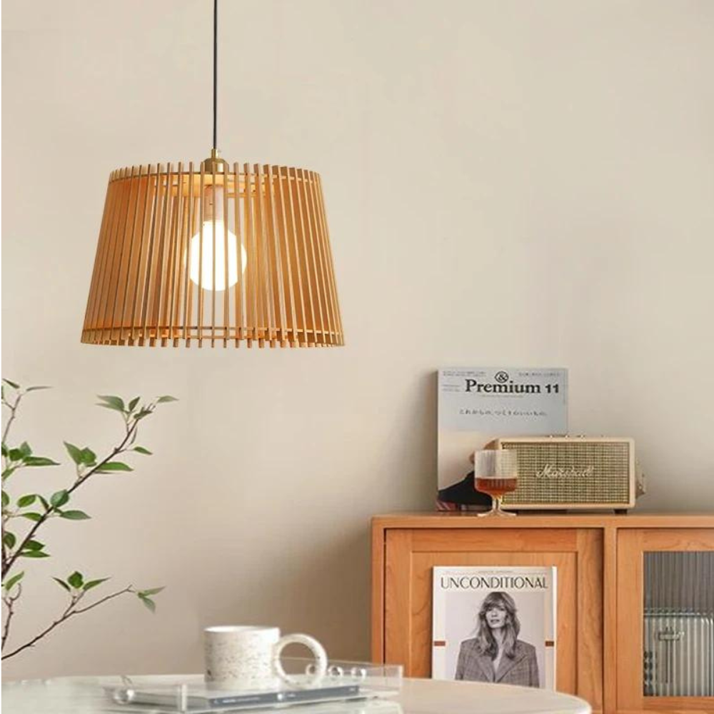 Bucket Wooden Pendant Light