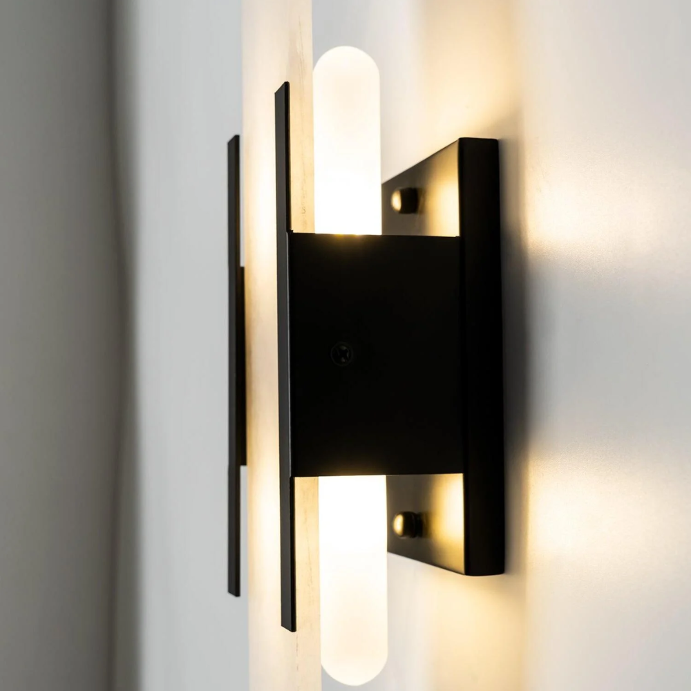 Marble LED Wall Light – Modern Oval Sconce with Energy-Saving Bulbs