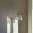 Vintage Brass Glass Chandelier
