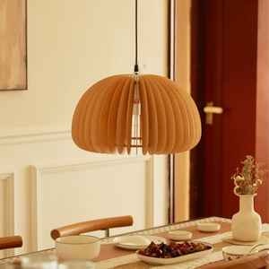 Wooden Pumpkin Pendant Light