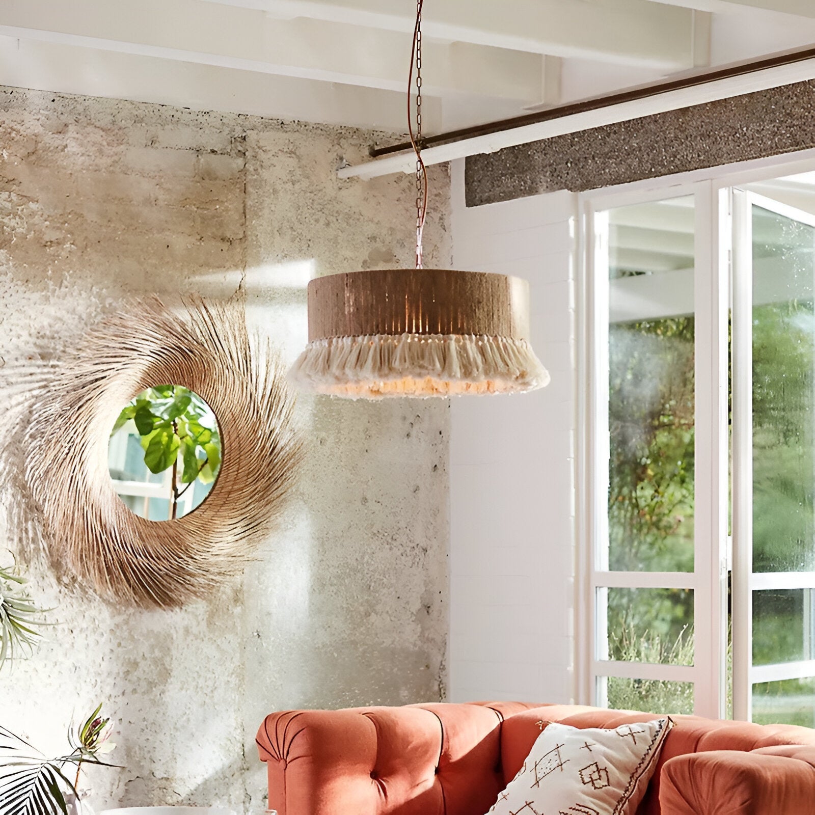 Rustic Pendant Light – Vintage Boho Ceiling Lamp for Living Spaces
