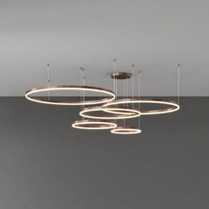 Modern Pendant Light Tir-Circle, Black/Gold/Coffee, Metal