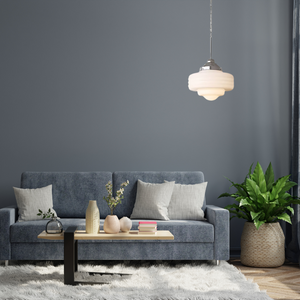 Luxury Glass and Copper Pendant Light with Leather Detail –Ceiling Lamp for Modern Interiors