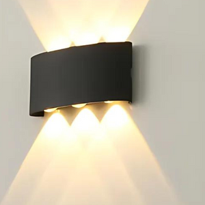 Modern Black Aluminum Up & Down LED Wall Light – Indoor & Outdoor Waterproof Sconce