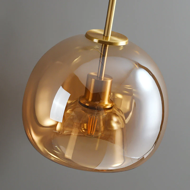 Modern Copper Glass Ceiling Light for Hallways and Living Rooms