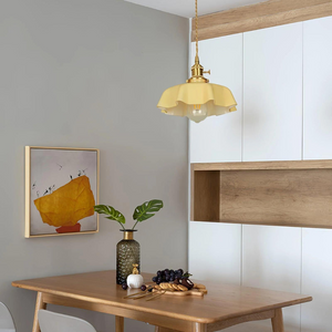 White Glass and Flower Shaped Chandelier Ceiling Light