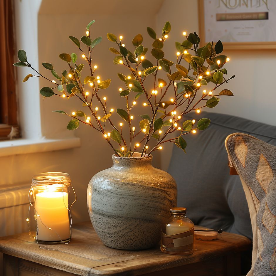 Twinkling Tree Fairy Light Olive Vine, Twinkling Tree Olive Vine, 6ft