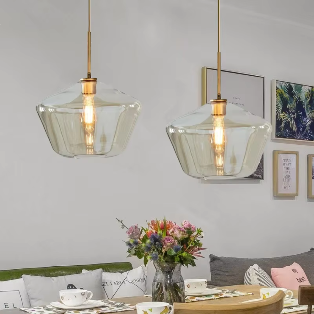 Vintage Style Glass Pendant Light