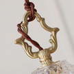 Vintage Brass Glass Chandelier
