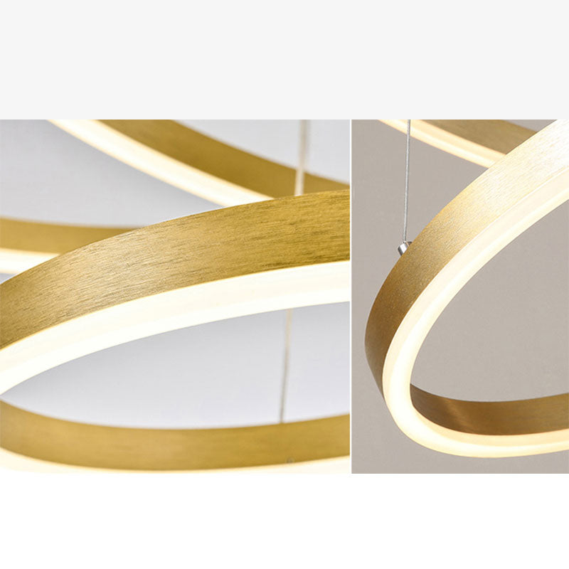 Modern Pendant Light Tir-Circle, Black/Gold/Coffee, Metal