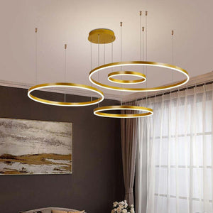 Modern Pendant Light Tir-Circle, Black/Gold/Coffee, Metal