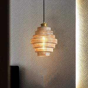 Elegant Brass Pendant Light – Warm Antique Ceiling Fixture for Home