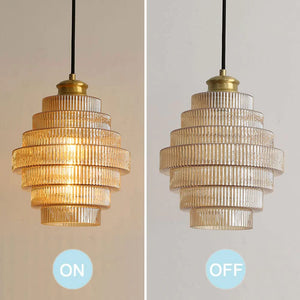 Elegant Brass Pendant Light – Warm Antique Ceiling Fixture for Home